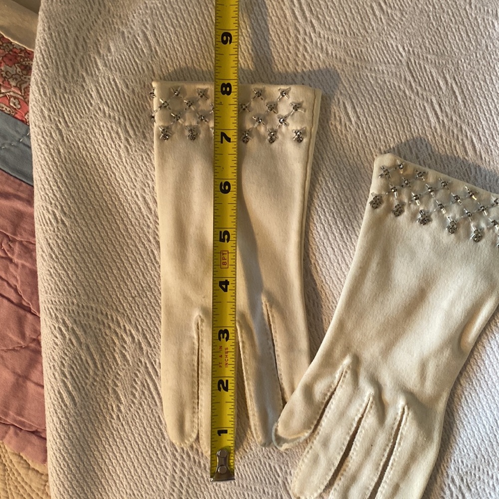 Crescendo Vintage 50’s Collectible Beaded Gloves size 6.5 - Picture 9 of 10